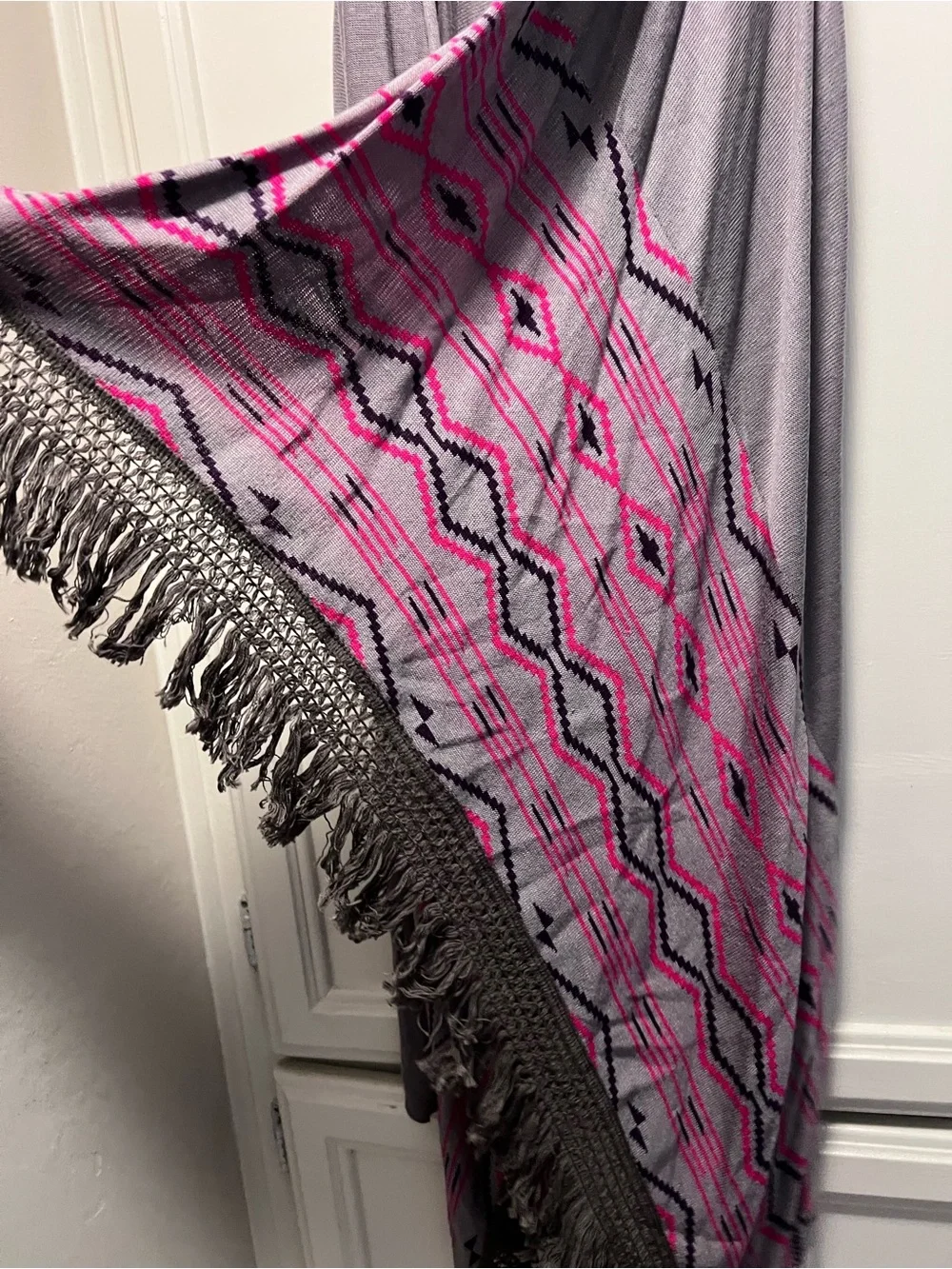NWT Aratta Eloise Knit Frayed Fringe Trim Long Vest Bohemian Boho One Size OS